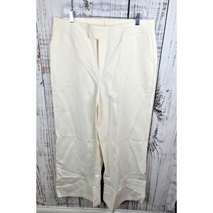 Bar III GooGoo Atkins Plus Size High Waist Wide Leg Ponte Knit Pants Ivory 1X